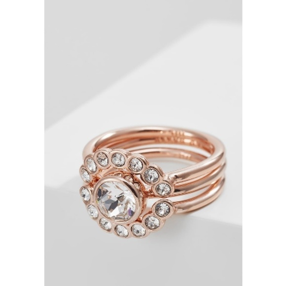 💕TED BAKER💕 Rose Gold Crystal Stacking Ring M/L NWT - Picture 7 of 8